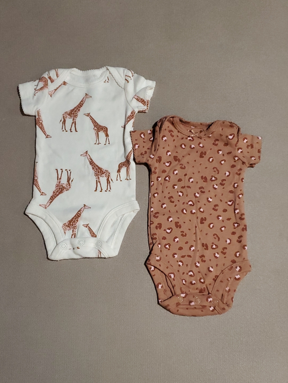 Carter's Two-Pack One-Piece Bodysuits in White & Brown